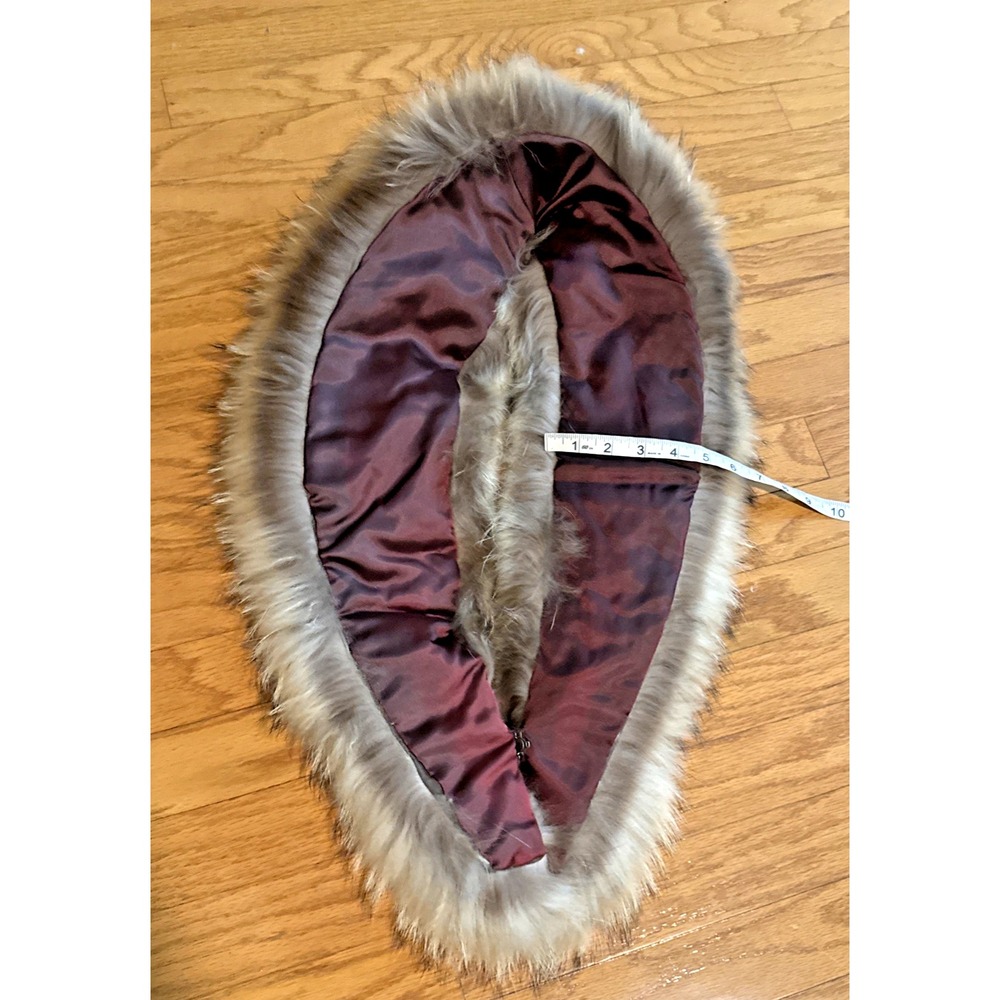 Vintage Real Fur Collar Hook Closure 46"x5" Mob Wife Gorpcore Whimsygoth - Picture 5 of 8